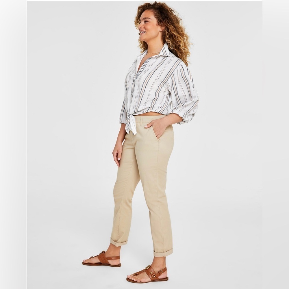 Tommy Hilfiger Beige Stretch Slim Chino Pants